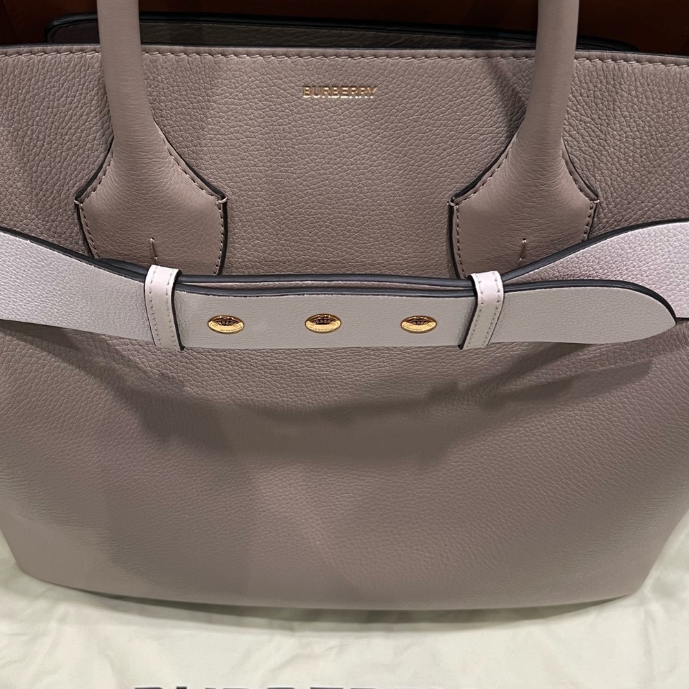 Burberry Taupe Leather Tote Bag